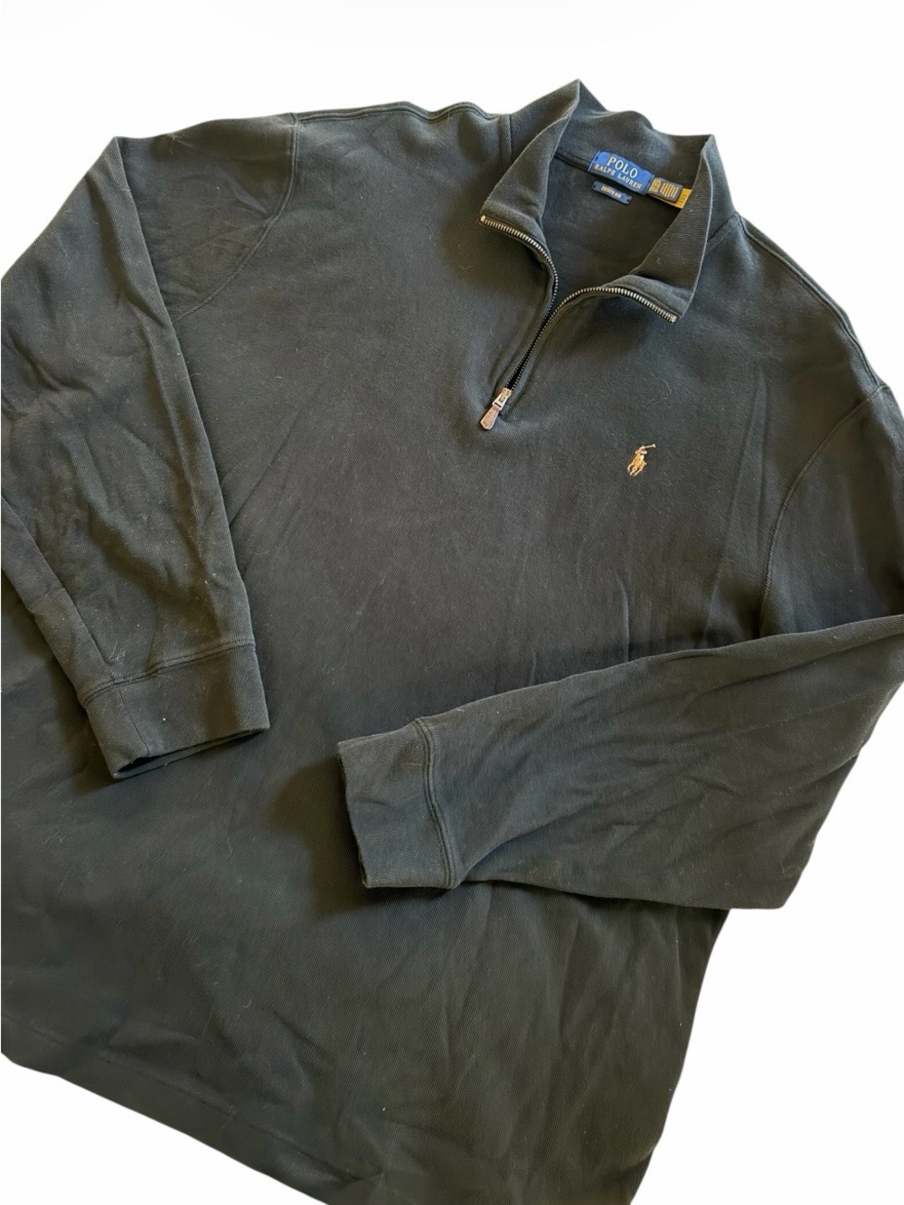 Polo ralph lauren "Estate Rib" 1/4 zip mens XXL ‎ pullover sweater midnight